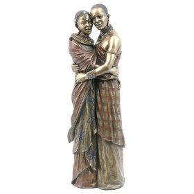 cold cast bronze Maasai couple