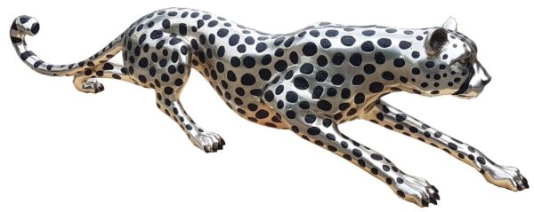 Bronze Crouching cheetah- Silver plated