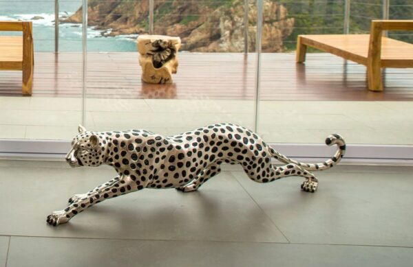 Bronze Crouching cheetah- Silver plated - Image 4