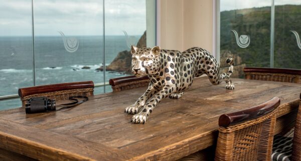 Bronze Crouching cheetah- Silver plated - Image 5