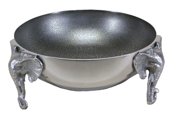 Aluminum 3 Elephant large round bowl