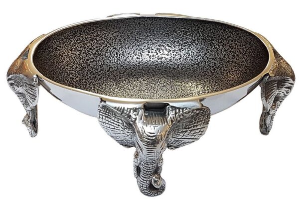 Aluminum 4 Elephant small oval bowl