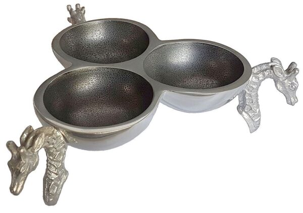 Aluminum 3 Giraffe triple bowl