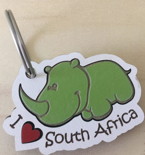 Laser Keyring Baby Animal Rhino (MOQ 12)
