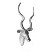 lifesize aluminium sculpture of kudu buck head