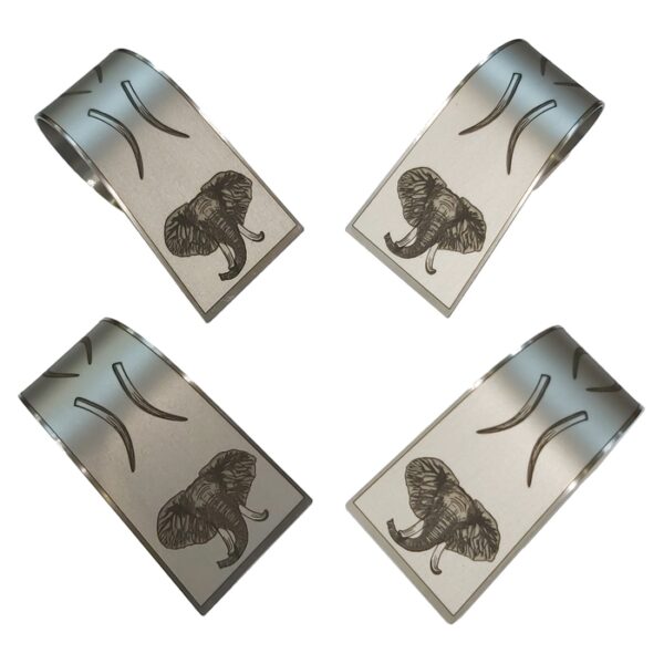 Stainless Steel Napkin Rings - Elephant Engraved