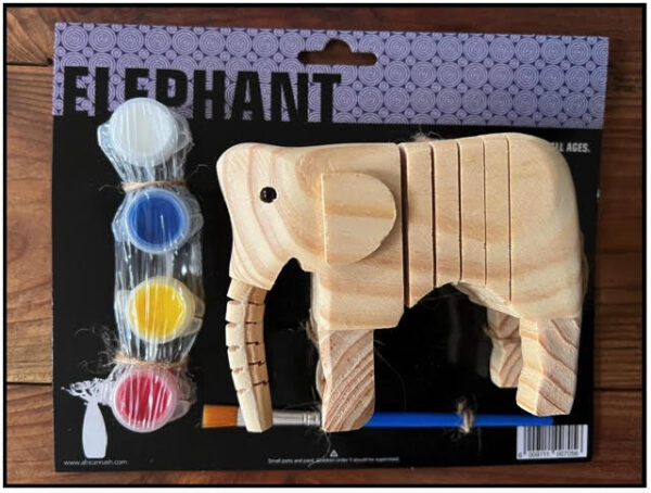 W02E - Wooden Wiggly Elephant Paint And Play