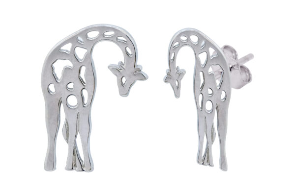 925 STERLING SILVER SILVER GIRAFFE EARRINGS