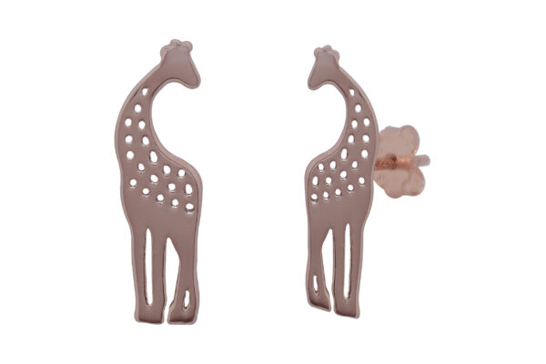 925 STERLING SILVER ROSE GOLD GIRAFFE EARRINGS
