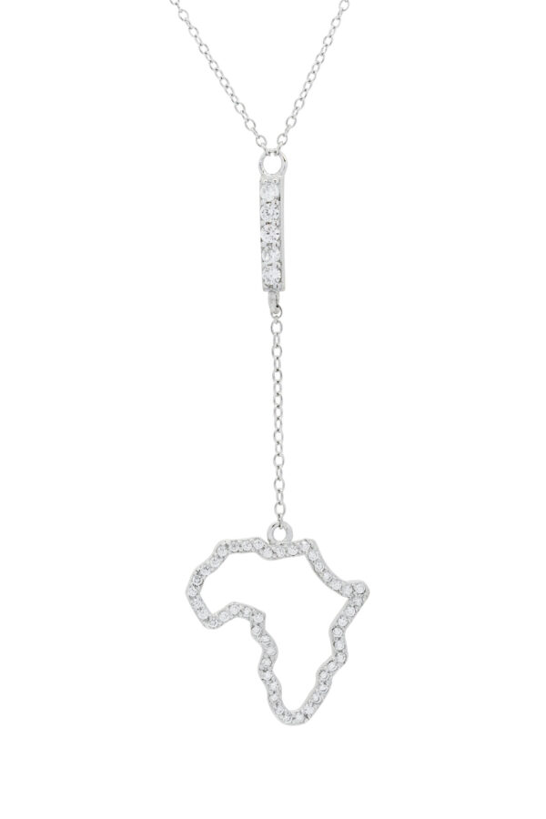 925 STERLING SILVER AFRICA LARIAT NECKLACE