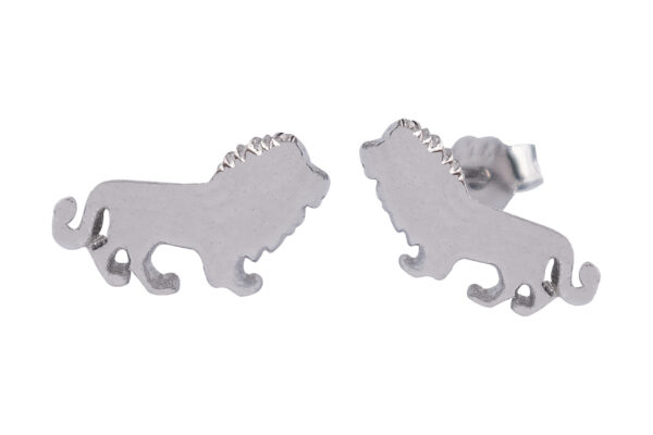 925 STERLING SILVER LION STUD EARRINGS