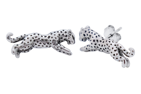 925 STERLING SILVER LEOPARD STUDS