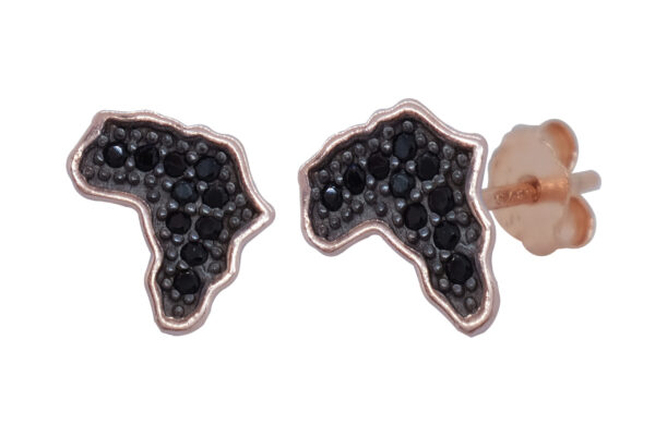 925 STERLING SILVER ROSE AND BLACK MY AFRICA EARRING STUDS